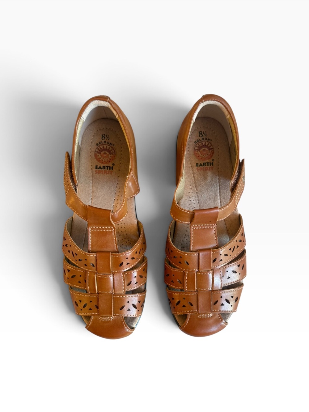 Earth Spirit Women's Fisherman Sandals Size 8.5 Gelron Cushion Faux Leather